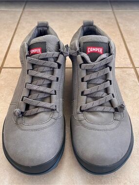 Camper Grey Suede Low-Top Sneakers